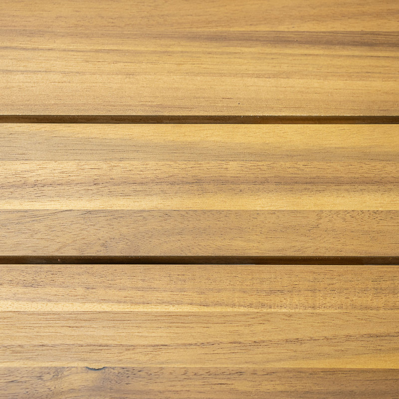 Table de salle à manger d'extérieur à plateau rond en bois d'acacia