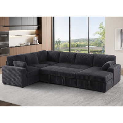 U-Shaped Sleeper Sectional with Integrated Storage