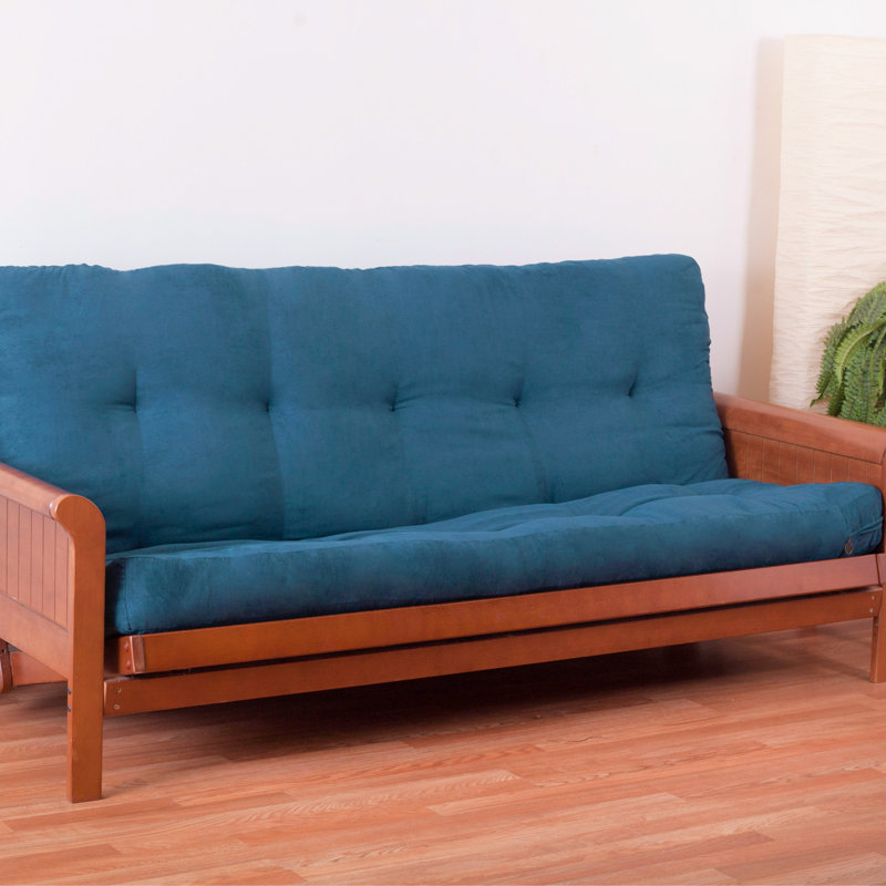 Matelas de futon en mousse Abe, 10", Simple, Bleu sarcelle