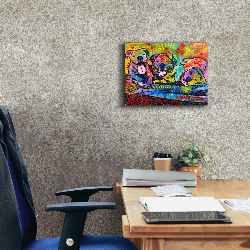 «Have A Great Day With Friends» par Dean Russo, art mural sur toile, H 12 po x l 16 po x P 0,75 po