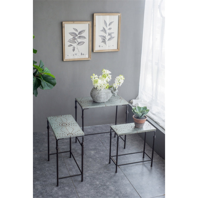 Ensemble de 3 supports pour plante gigognes en métal, L: 24 x 14 x 26 po, M: 21,5 x 11,5 x 23 po, S: 19 x 9 x 20 po