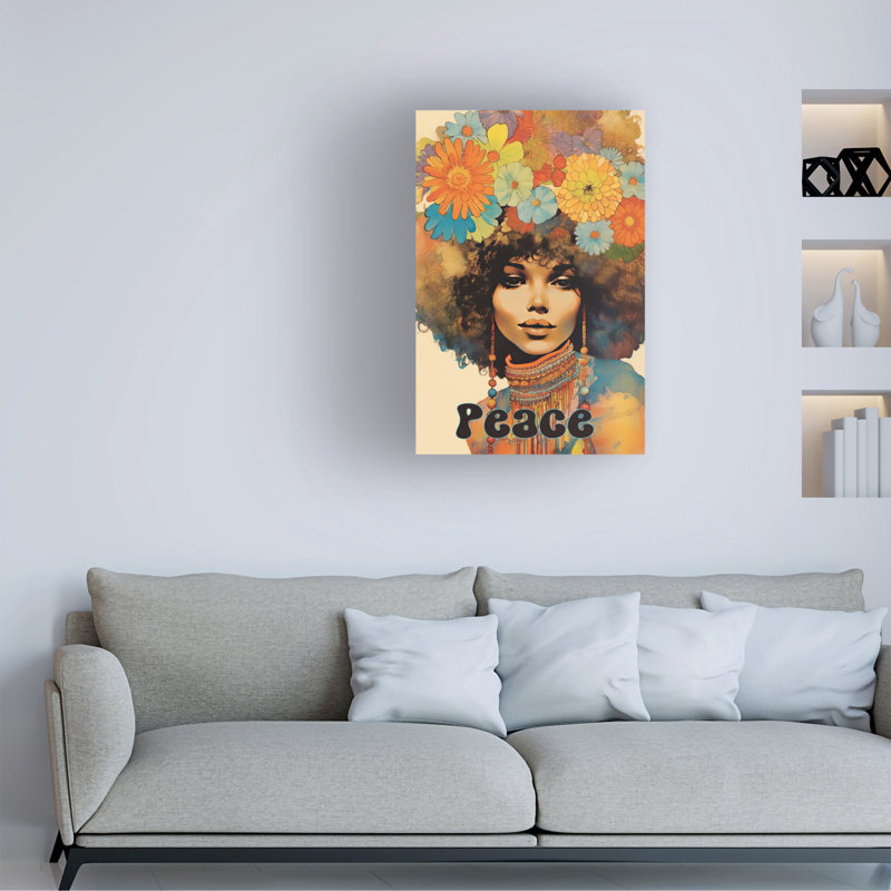 Art sur toile «Bachelo hippie chix II», H 12 po x l 19 po