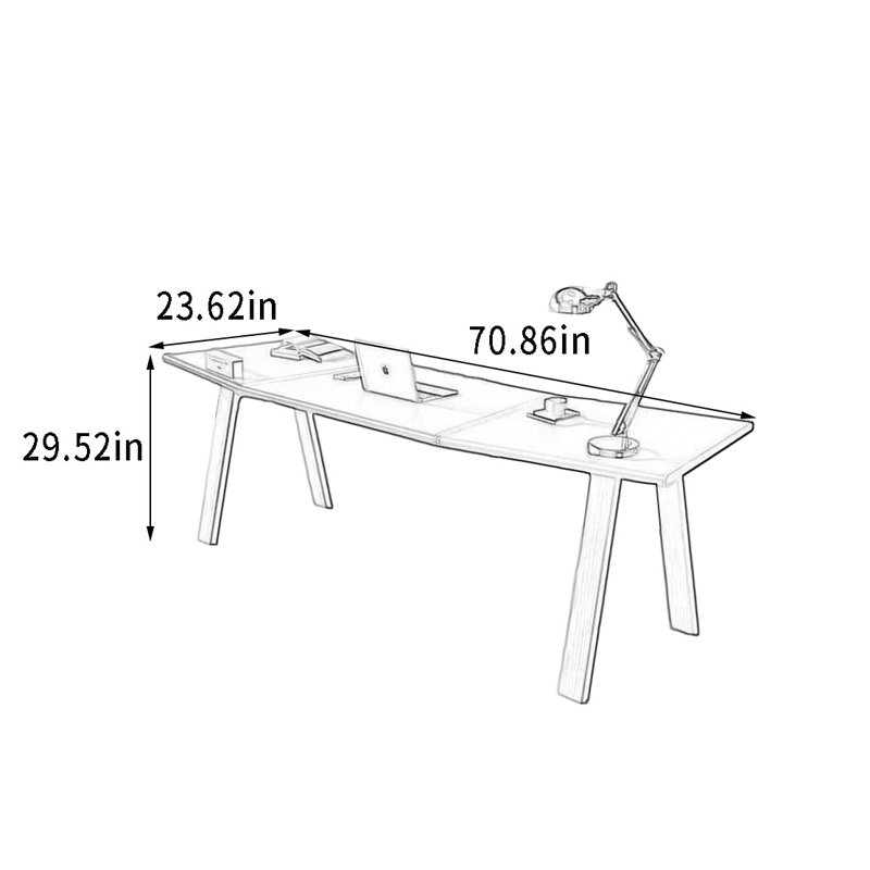 Bureau lisse et résistant à l'eau avec bureau spacieux, H 29,52 po x l 70,86 po x P 23,62 po