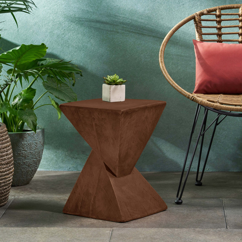 Table d'appoint géométrique Mgo, couleur brun foncé, Dark Brown