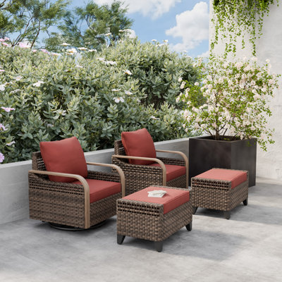 Wicker 2 - Person Modular Patio Conversation Set with Cushions