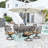 Hammitt Oval Metal Outdoor Dining Table With Umbrella Hole , 86.61'' in. W 41.34'' in. D