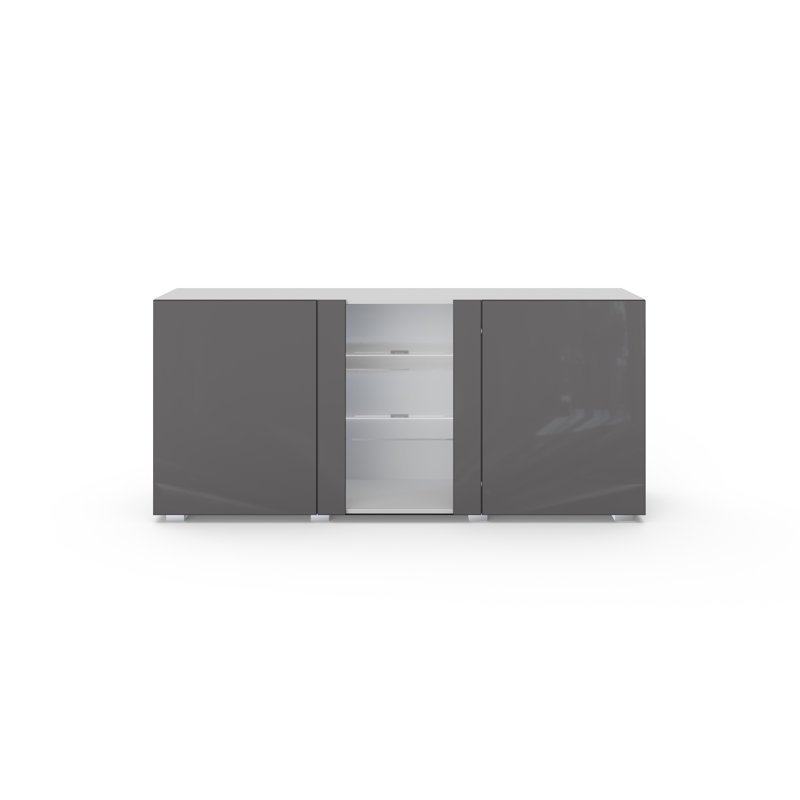 160cm Sideboard, White/Grey Gloss