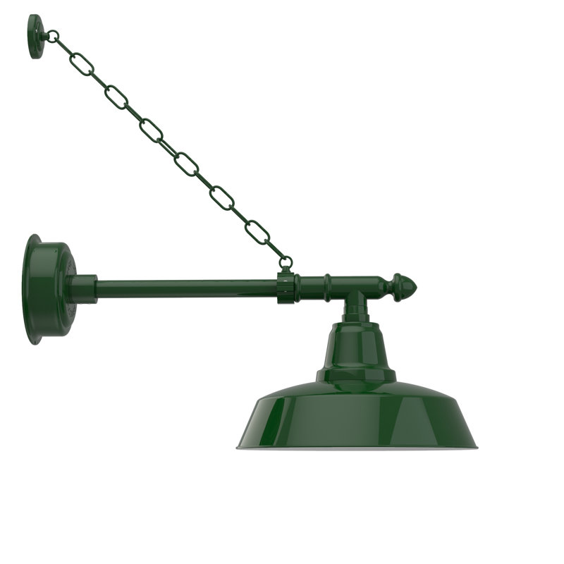 Vandervliet LED Wall Light, 11" H x 14" W x 28" D, Vintage Green