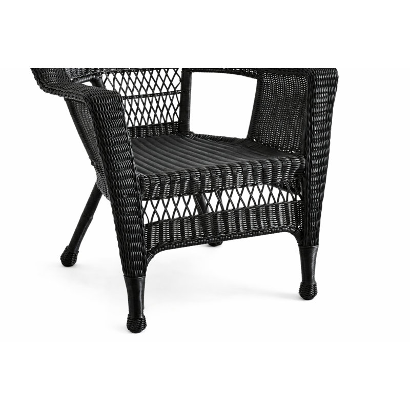 Chaise de patio avec coussins Arliss, Noir, Orange