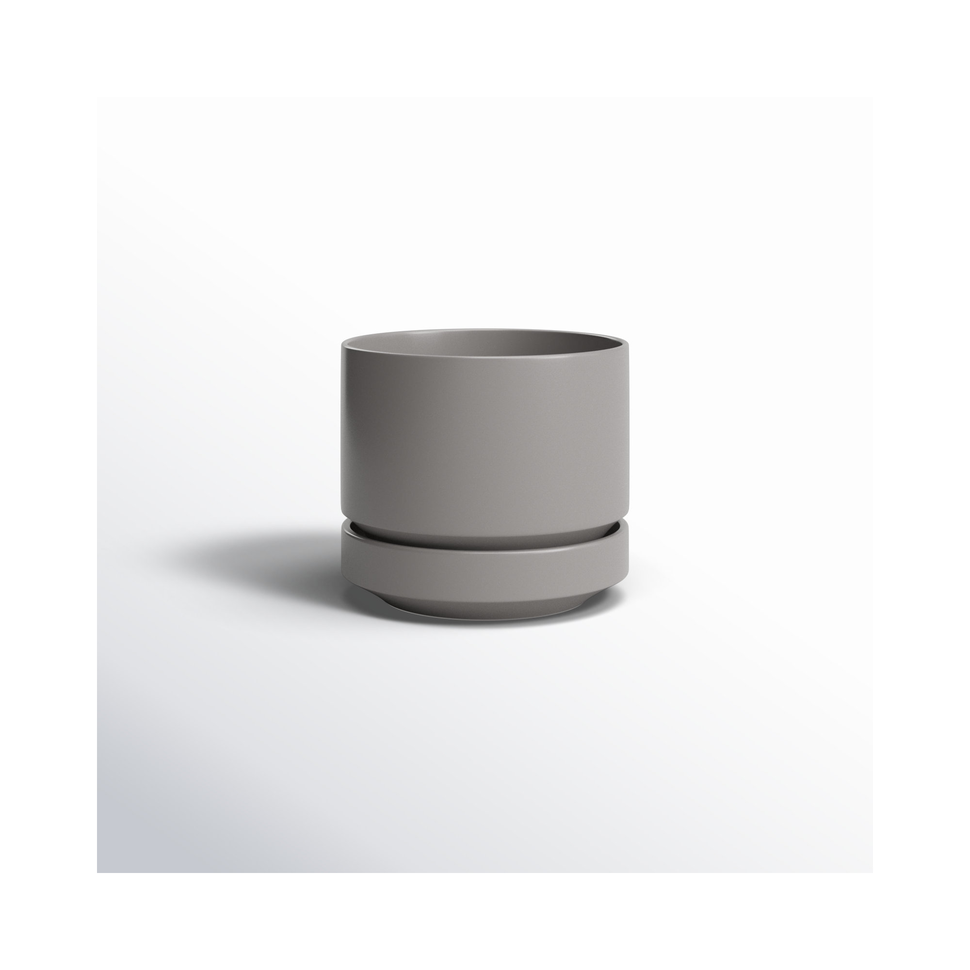 Byer Handmade Ceramic Pot Planter, Gray, 6" H x 7" W x 7" D