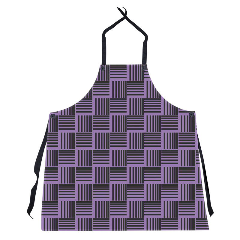 Tablier à rayures nattés classique, Violet / noir