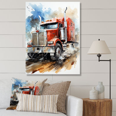 Red Semi Truck Heavy Duty I " Red Semi Truck Heavy Duty I "