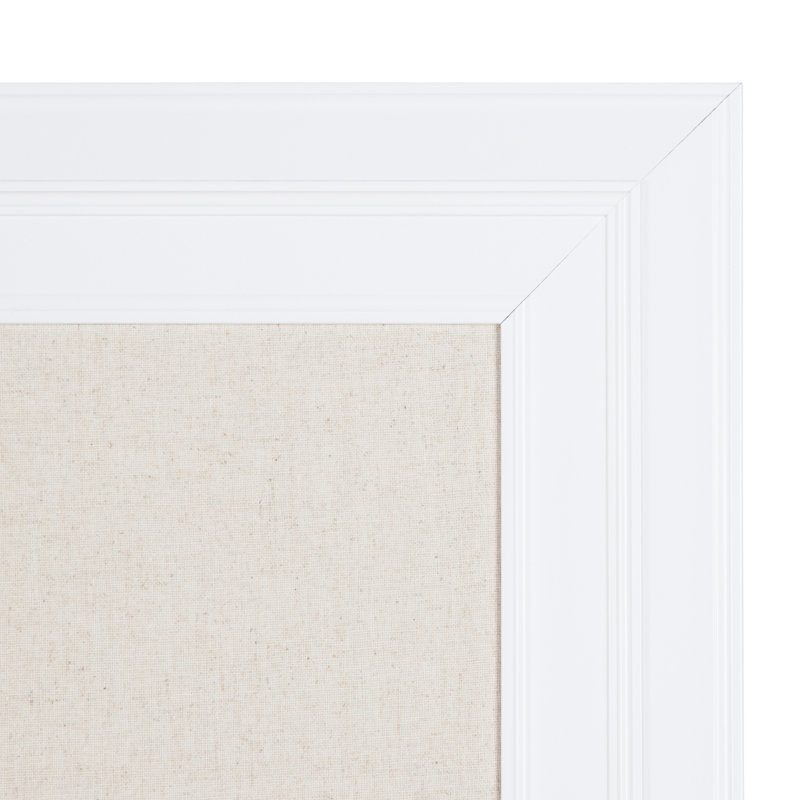 Whitley Fabric Corkboard / Bulletin Board, White/Natural
