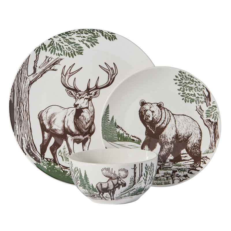 Pfaltzgraff Rustic Lodge 12-Piece Dinnerware Set, Service for 4