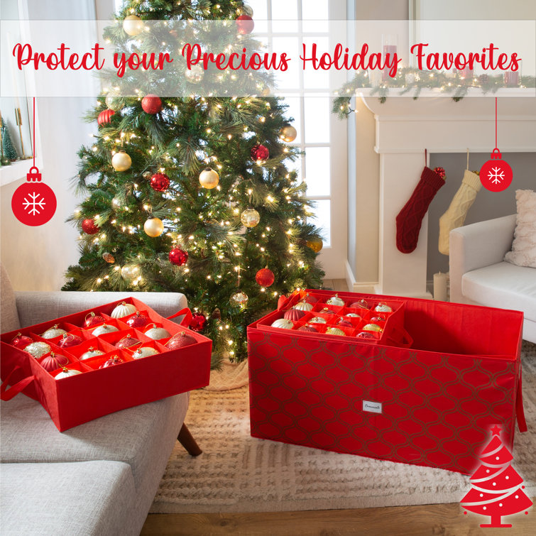 The Holiday Aisle® Christmas Ornament Storage Box & Reviews