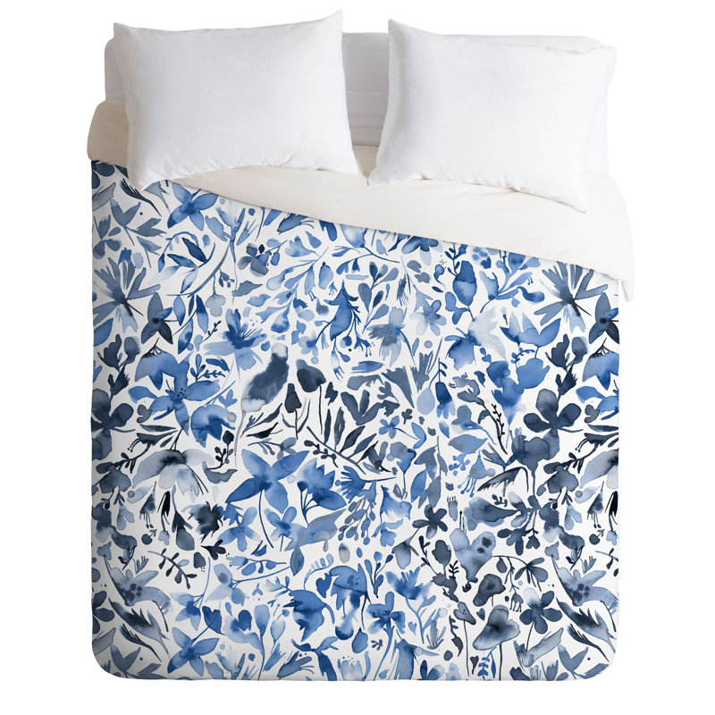 Polyester Floral Duvet Cover, King Duvet Cover + 2 Shams