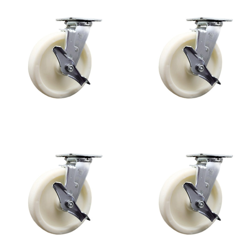 Roulettes en acier inoxydable et nylon