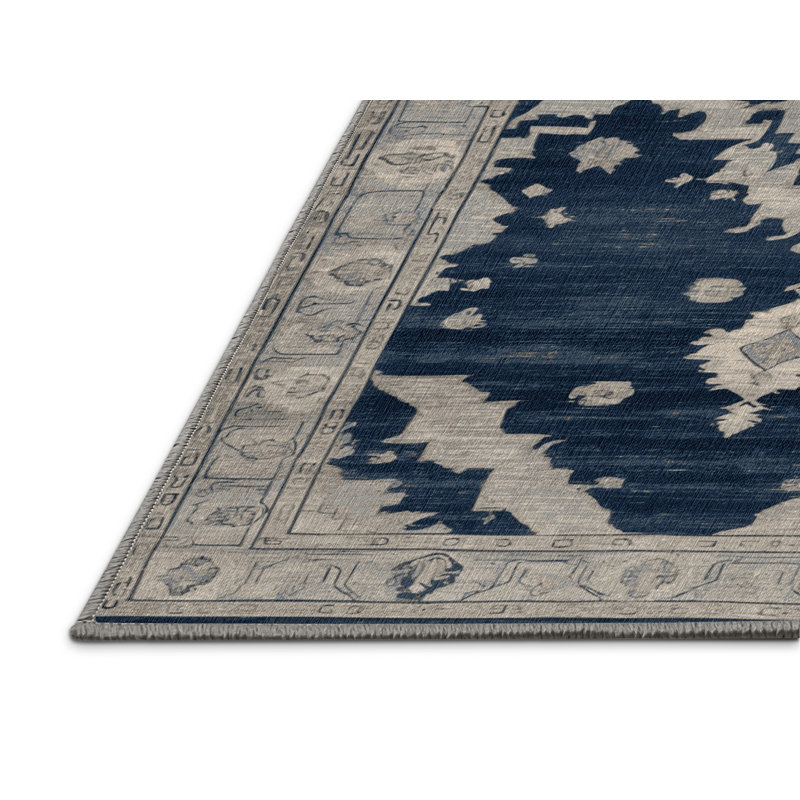 Tapis gris lavable à la machine, Carré 3 pi