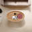 Oval Coffee Table with Red Leg Storage and Walnut Top