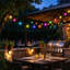 Guirlande de lumières d'extérieur RVB avec télécommande et lumières à DEL imperméables pour la terrasse