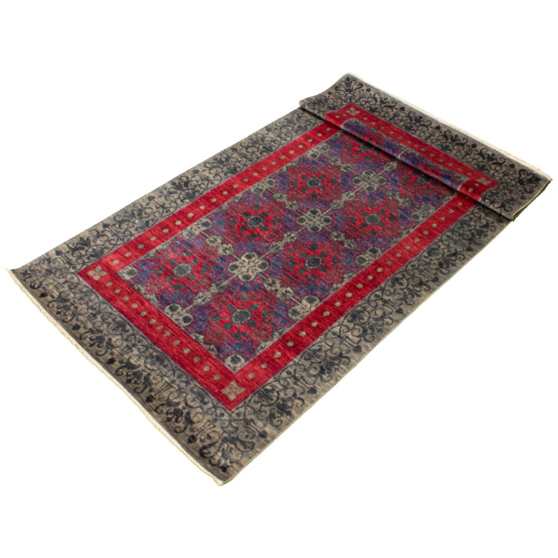 Tapis de couloir en Tapis décoratif laine gris noué à la main New Age Lahore Finest gris de conception unique 6 pi x 13 pi 5 po Brynlyn