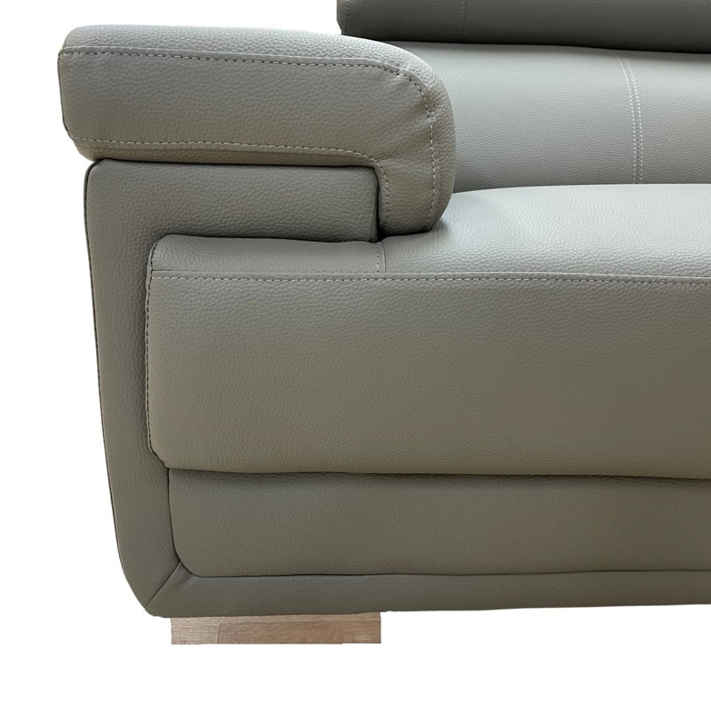 Esthermae Upholstered Sectional Reversible, Gray Full Eco Leather