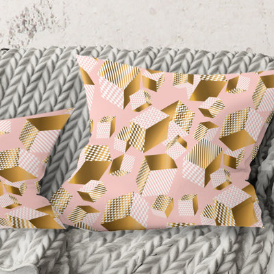 Coussin doré et rose II - Mid-Century Modern