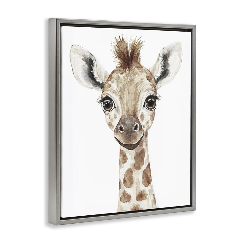Cadre flottant Baby Baby Big Smile, design par Ramona Murdock, H 21 po x l 17 po, Cadre flottant gris lustré