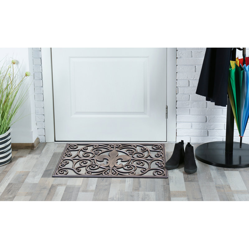 Paillasson en caoutchouc naturel Aguayo First Impression, antidérapant, durable, 18 po x 30 po