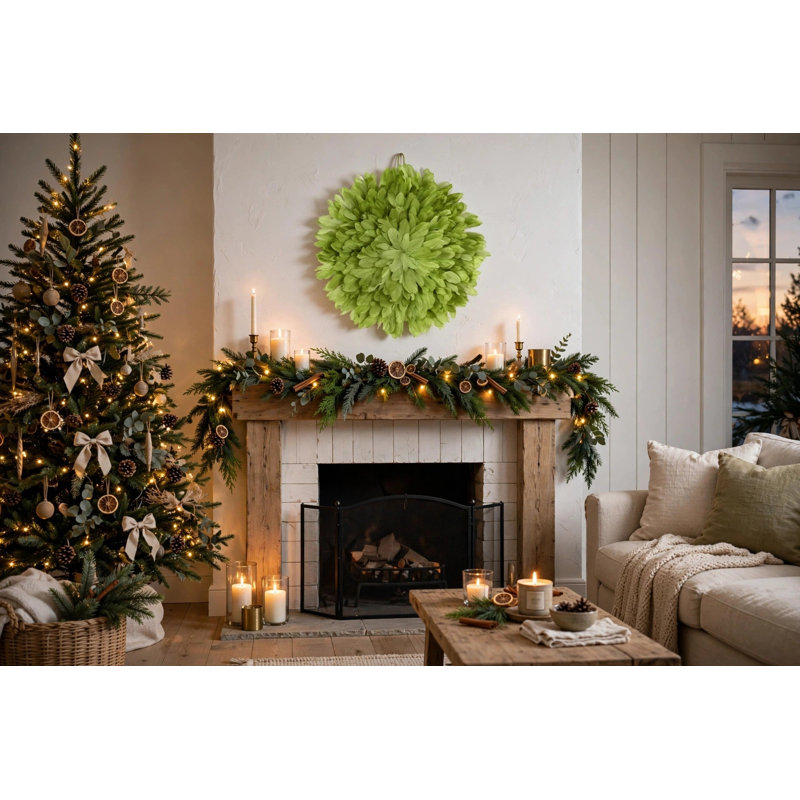 Plume décorative unique inspirée des chapeaux JuJu - Lime