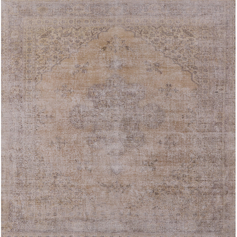 Tapis oriental brun Serina, Carré 7 pi