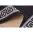 Custom Size Runner Rug Greek Key Border Black Low Pile Slip Resistant Runner Rugs by Feet-377012458