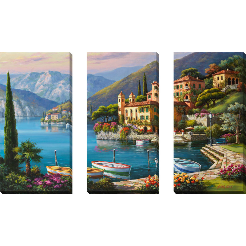 "Villa Bella Vista", ensemble de 3 impressions sur toile