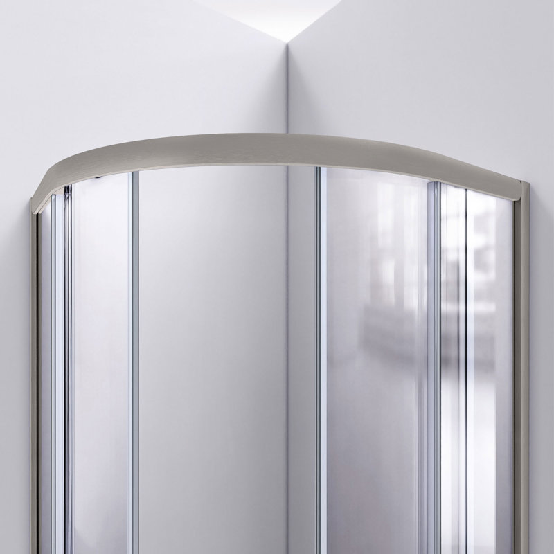 Prime 36'' Brushed Nickel and Clear Glass Shower Enclosure Kit
