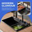 Évier de cuisine en acier inoxydable noir, avec surface alvéolée et ensemble d'accessoires multifonctionnel, résistant aux égratignures et aux bactéries, style poste de travail moderne