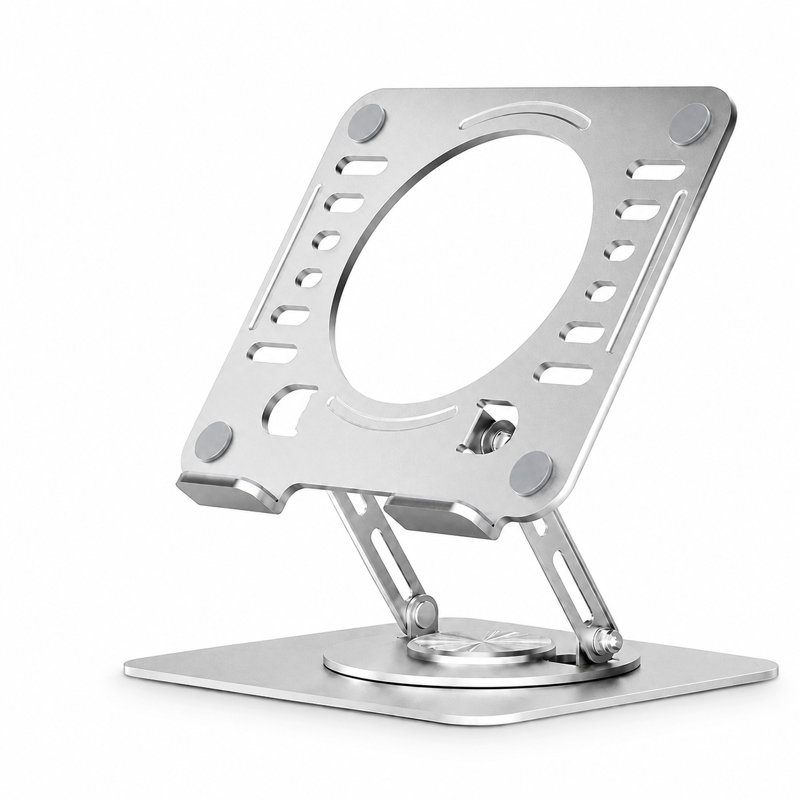 Support pivotant et réglable pour ordinateur portable - Rehausseur en acier rotatif à 360° avec réglage en hauteur et en inclinaison, compatible avec les ordinateurs portables jusqu'à 16 pouces.