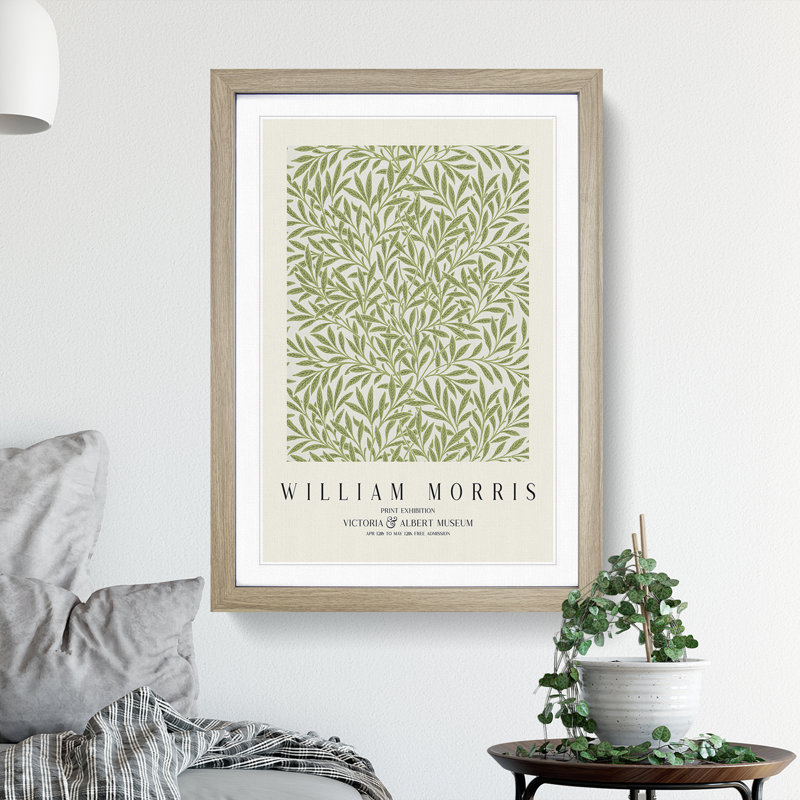 Willow Pattern Vol.1 Print by William Morris - Picture Frame Painting, Oak, 36cm H x 27cm W x 2cm D