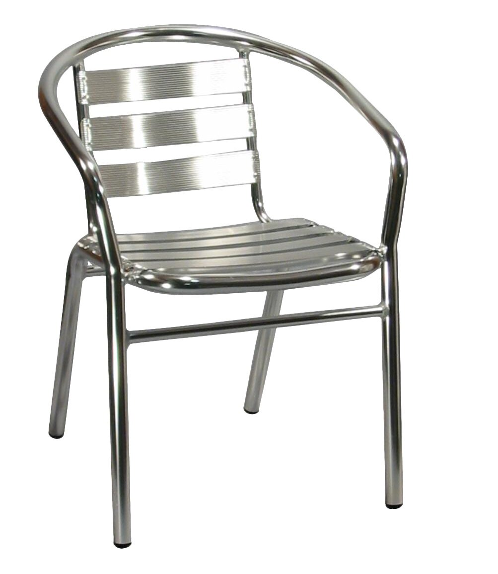 7279 Aluminum Frame with Wood Grain Finish Stackable Chair, Cushion color:  Light Beige – H&D Restaurant Supply, INC