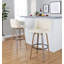 Tabouret de comptoir à hauteur fixe de 26 po avec pieds en bois cintré et repose-pieds rond Thea-94352141-129427567-129427573
