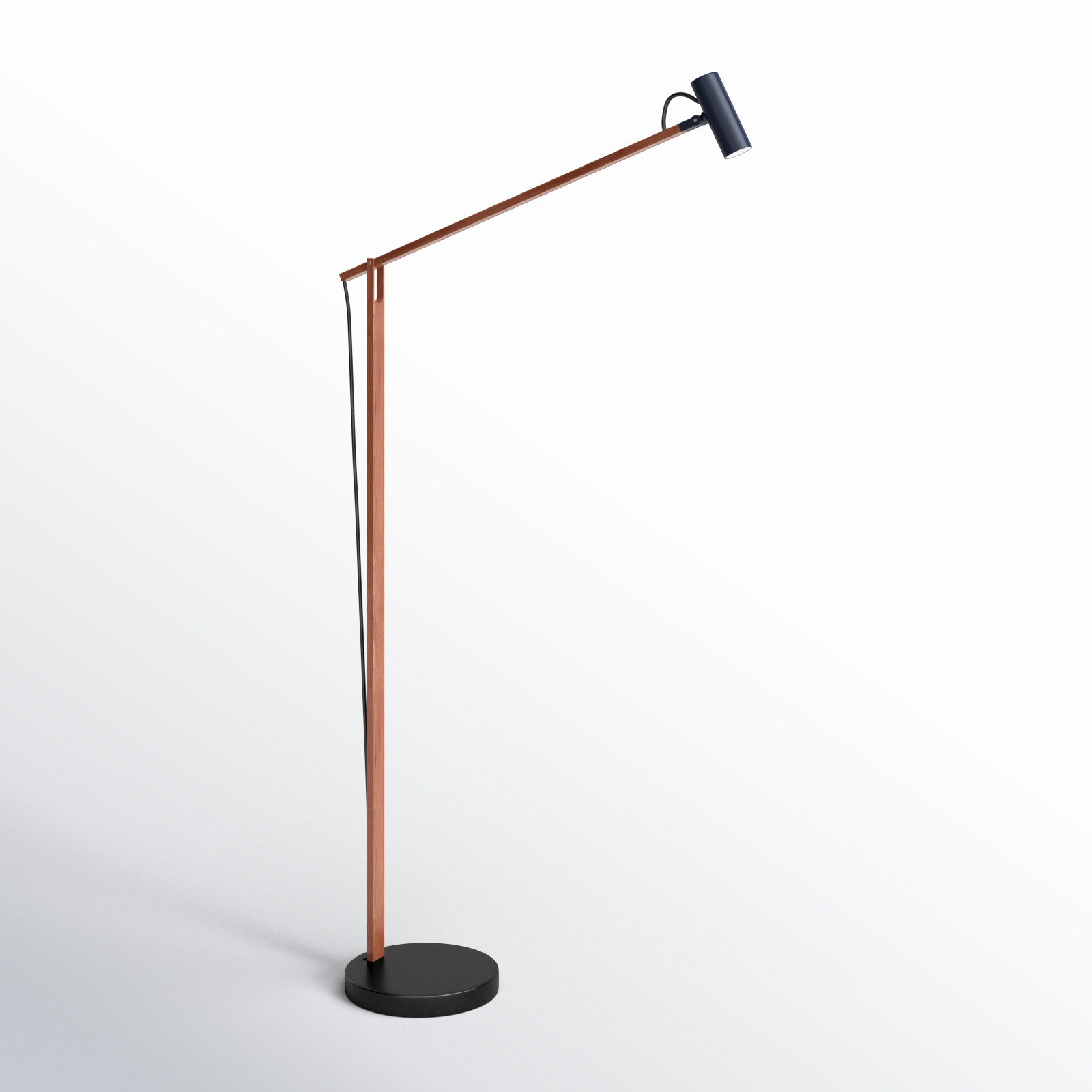 Dalila 60.5'' Dimmable LED Floor Lamp, Walnut Wood/Black