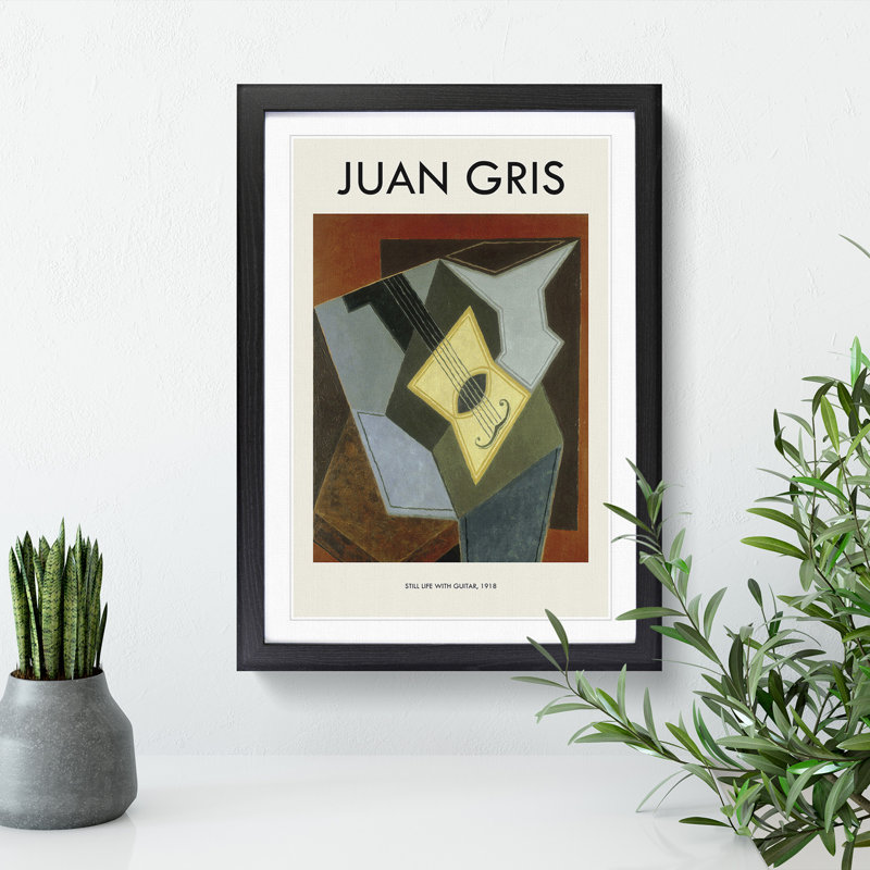 Guitar Vol.1 by Juan Gris - Single Picture Frame Print, Black Framed, 65cm H x 48cm W x 2cm D