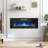 36"W Electric Fireplaces Heater, Recessed Ultra Thin Wall Mounted,Low Noise,8HTimer & Remote Control For Living Room with Overheating Protection,Crystal & 12 Adjustable Color,750W/1500W
