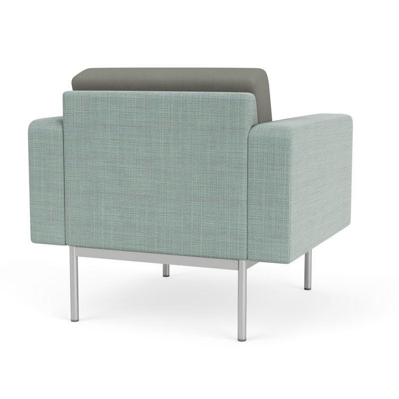 Chaise d'invité de réception Darsey, Argent argent, Colombe Patriot Plus; écume de mer Chambray, Without Power