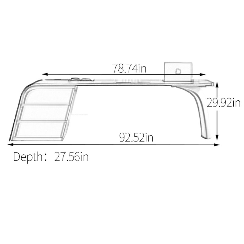 Junkins, 29.92" H x 92.52" W x 27.56" D