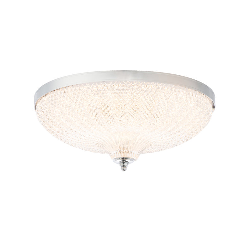 Roma Crystal LED Flush Mount With 3-CCT Color Temperature Selectable Switch (3000K-3500K-4000K), Chrome