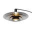 Lampadaire arqué Rancho Mirage 87 po Premium à 3 lumières, à intensité variable, style moderne du milieu du siècle, finition nickel satiné, abat-jour étagé noir mat avec intérieur argenté, base en marbre noir, compatible DEL-121466840