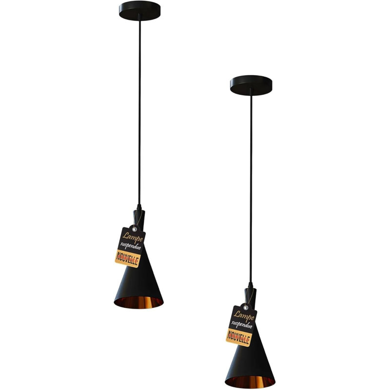 1 - Light Black Cone Pendant