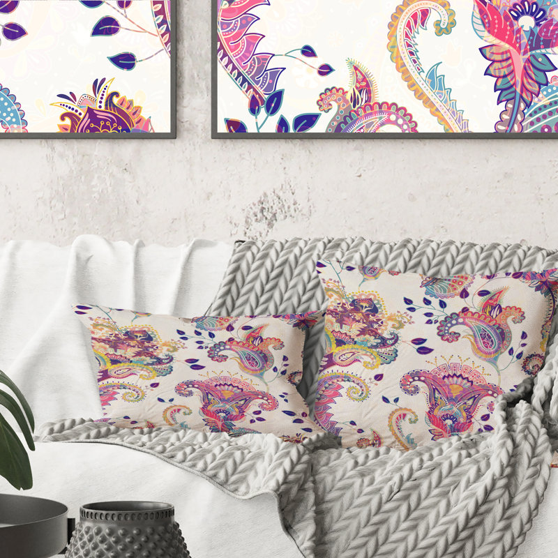 Coussin Jacobean Paisley Design - imprimé scandinave, 18 po x 18 po