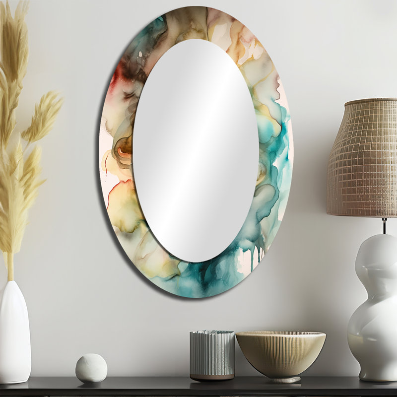 Miroir mural ovale coloré, 36 po x 24 po