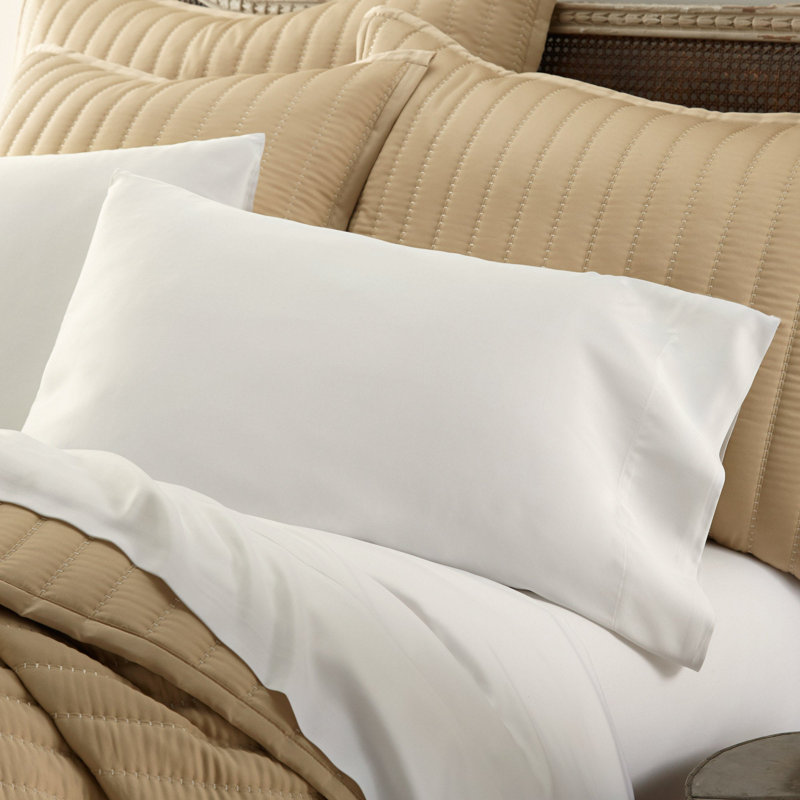 Ensemble de 2 taies d'oreiller en rayonne de bambou Urban, Ivoire, Taies d'oreiller pour grand lit